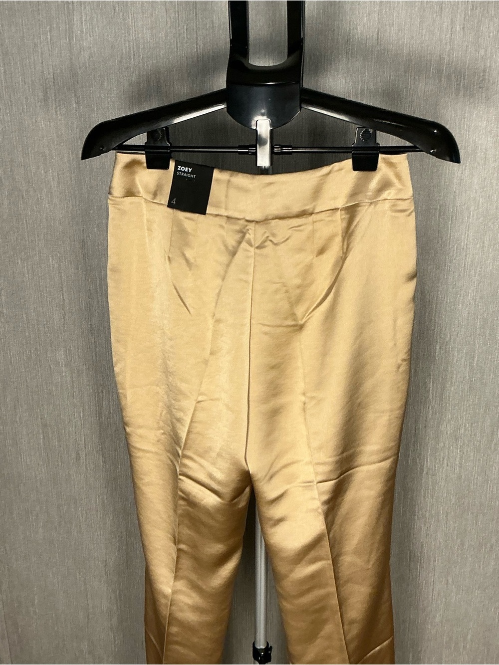 White House Black Market Golden Cream Satin Straight-Leg Pants Size 4 - Picture 11 of 16